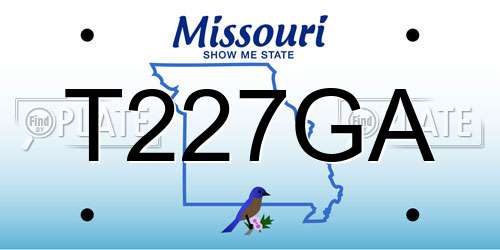 T227GA Missouri License Plate