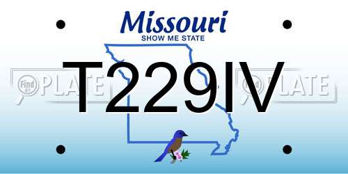 T229IV Missouri License Plate