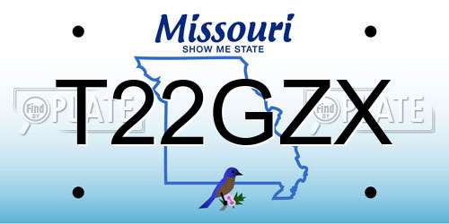 T22GZX Missouri License Plate