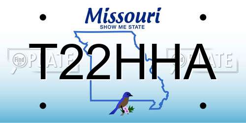 T22HHA Missouri License Plate