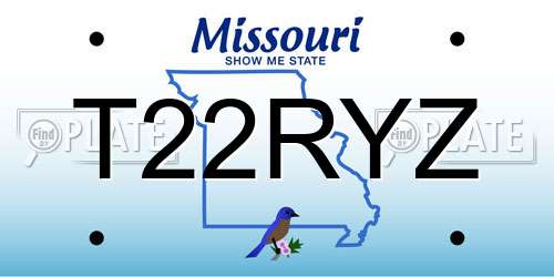 T22RYZ Missouri License Plate