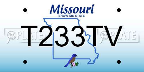 T233TV Missouri License Plate