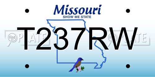 T237RW Missouri License Plate
