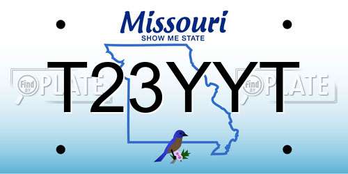 T23YYT Missouri License Plate