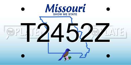 T2452Z Missouri License Plate