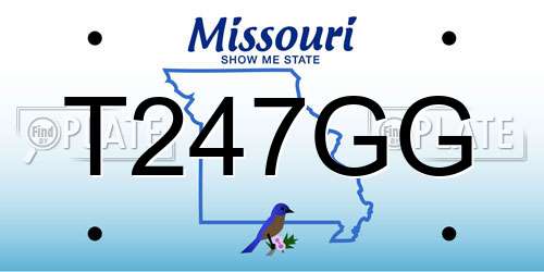 T247GG Missouri License Plate
