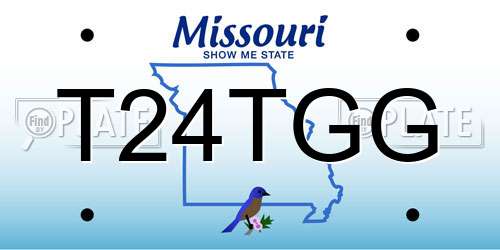 T24TGG Missouri License Plate