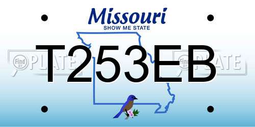 T253EB Missouri License Plate