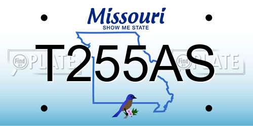 T255AS Missouri License Plate