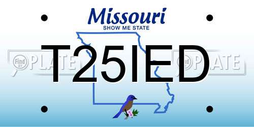T25IED Missouri License Plate