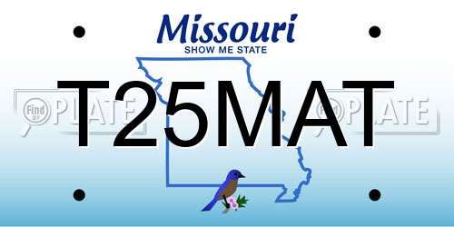 T25MAT Missouri License Plate