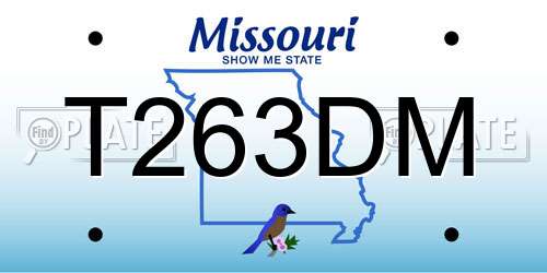 T263DM Missouri License Plate