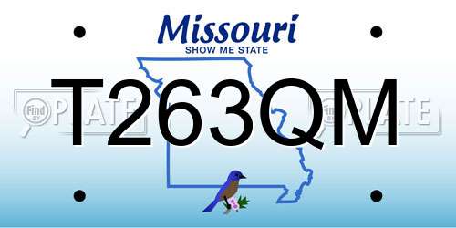 T263QM Missouri License Plate