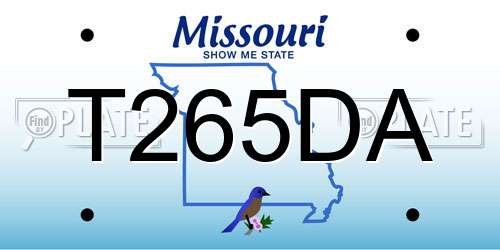T265DA Missouri License Plate