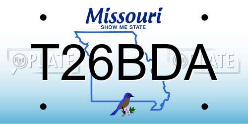 T26BDA Missouri License Plate
