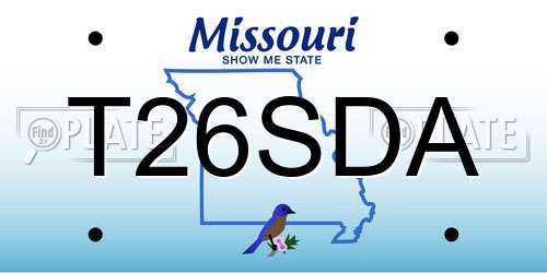T26SDA Missouri License Plate