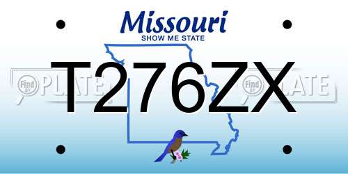 T276ZX Missouri License Plate