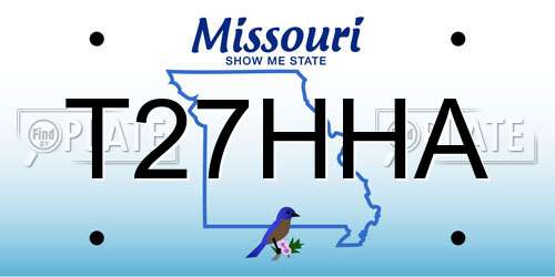 T27HHA Missouri License Plate