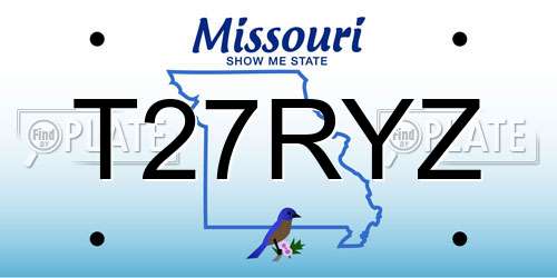 T27RYZ Missouri License Plate