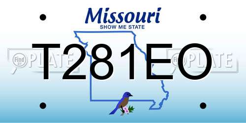 T281EO Missouri License Plate