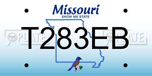 T283EB Missouri License Plate