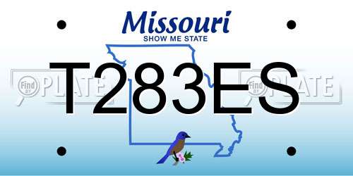 T283ES Missouri License Plate