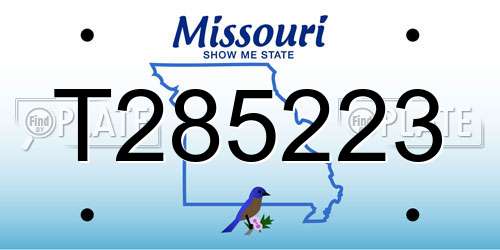 T285223 Missouri License Plate