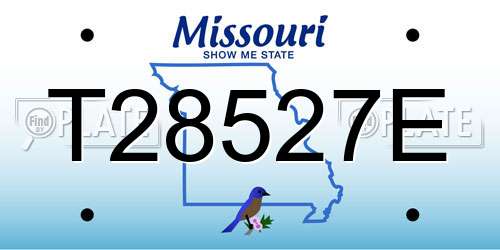 T28527E Missouri License Plate