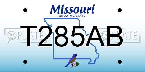 T285AB Missouri License Plate