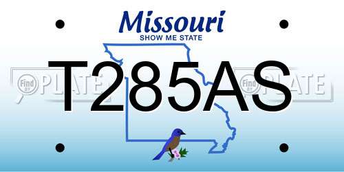 T285AS Missouri License Plate