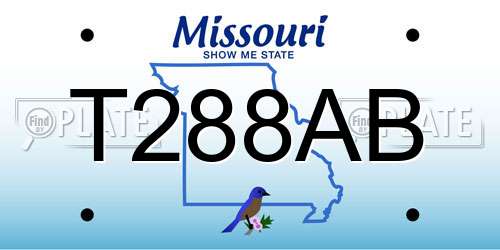 T288AB Missouri License Plate