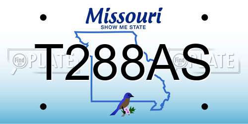 T288AS Missouri License Plate