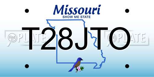 T28JTO Missouri License Plate