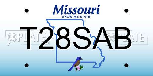 T28SAB Missouri License Plate