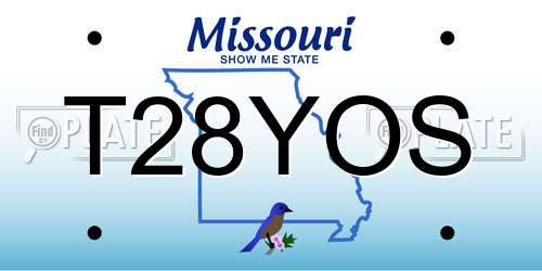 T28YOS Missouri License Plate