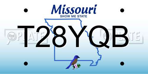 T28YQB Missouri License Plate