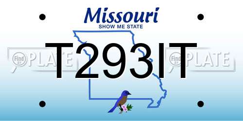 T293IT Missouri License Plate