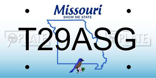 T29ASG Missouri License Plate