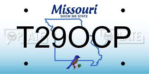 T29OCP Missouri License Plate