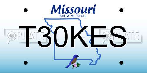 T30KES Missouri License Plate