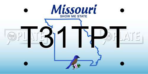 T31TPT Missouri License Plate