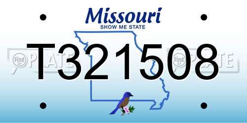 T321508 Missouri License Plate