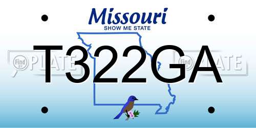 T322GA Missouri License Plate