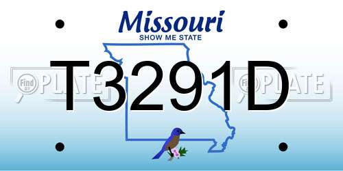 T3291D Missouri License Plate