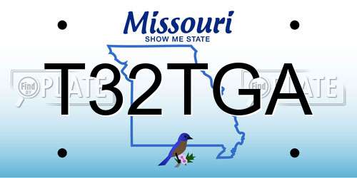 T32TGA Missouri License Plate