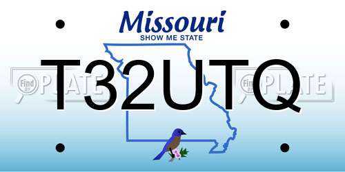 T32UTQ Missouri License Plate