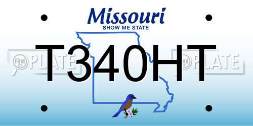 T340HT Missouri License Plate