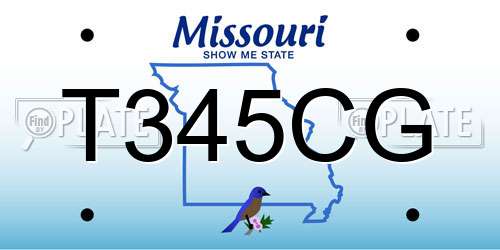 T345CG Missouri License Plate
