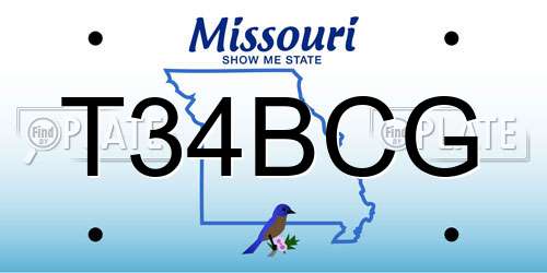 T34BCG Missouri License Plate