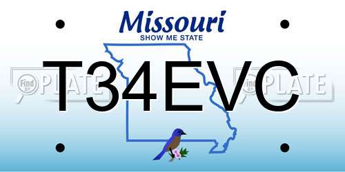 T34EVC Missouri License Plate